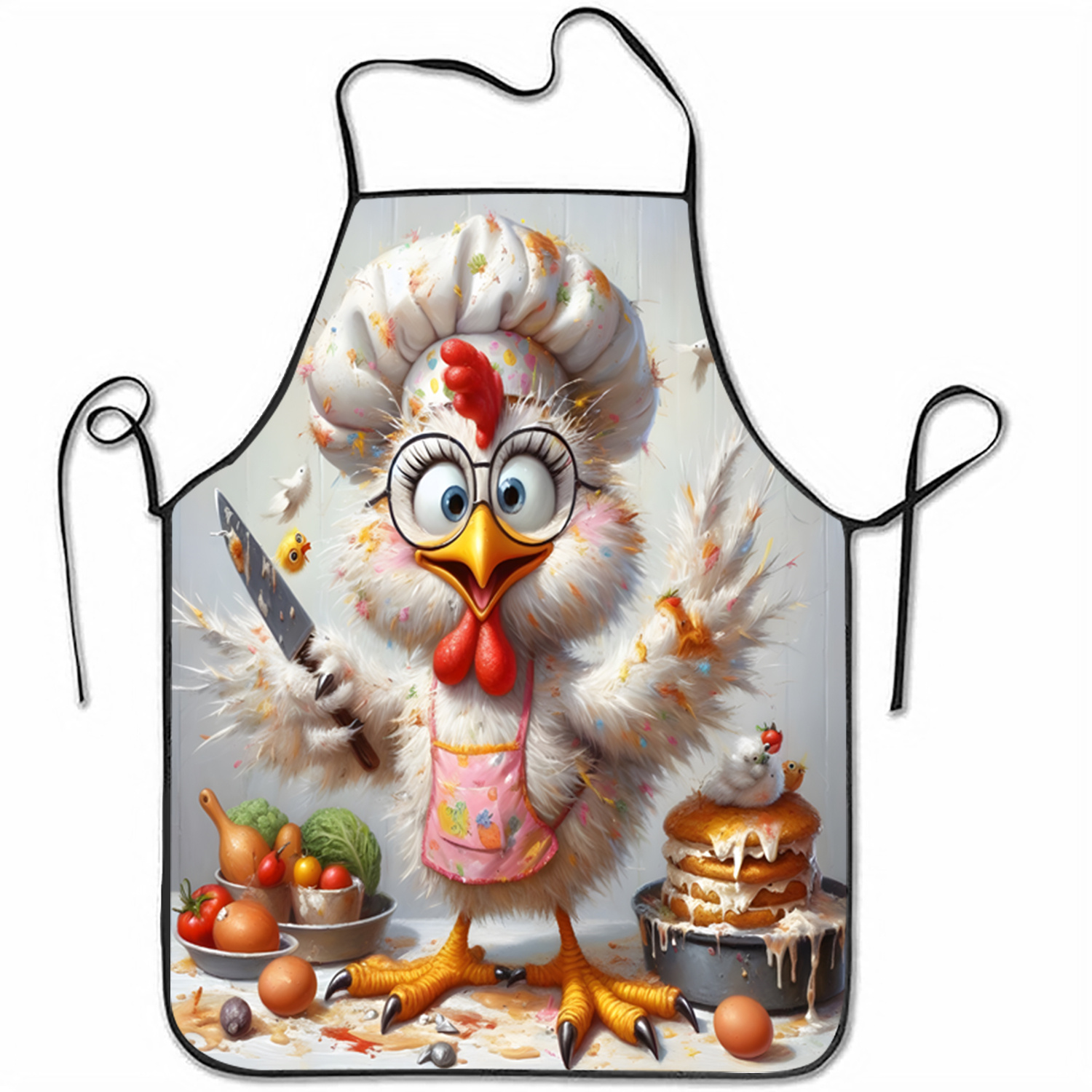 Home Cooking Chef - Zabawny fartuch kuchenny z kurczakiem, fartuch