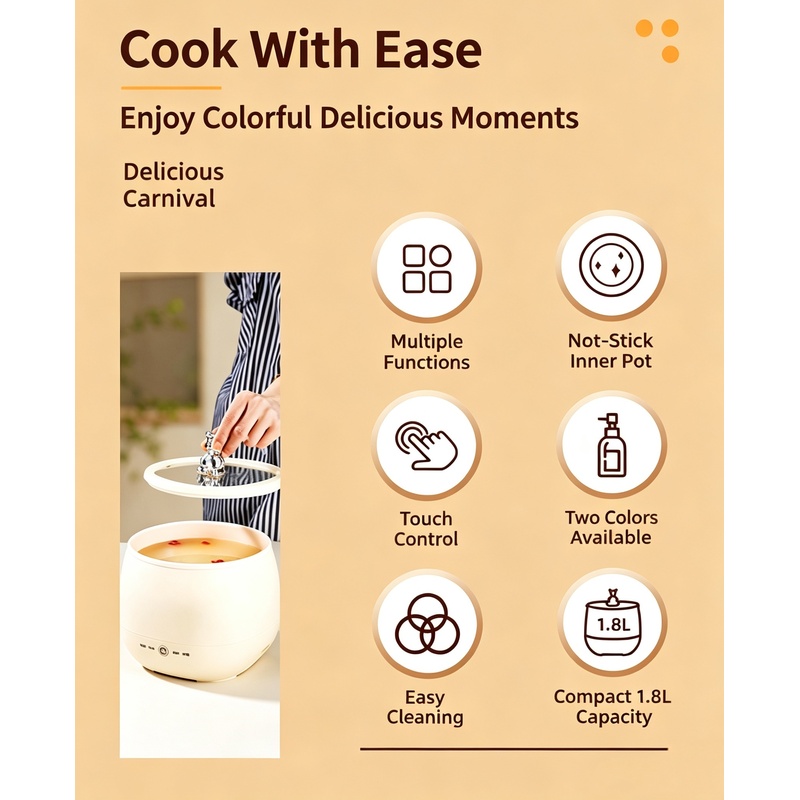 1 szt. Mini Elektryczny Garnek – Hot Pot Portable Dual recenzja i cena